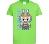 Детская футболка Labubu blue Лаймовый фото