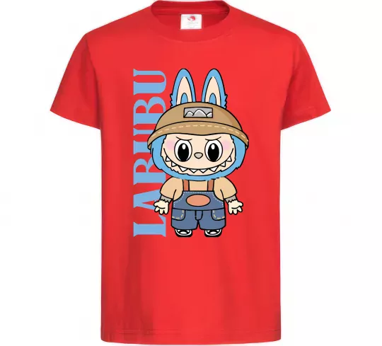 Детская футболка Labubu blue Красный фото