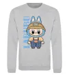 Світшот Labubu blue Сірий меланж фото