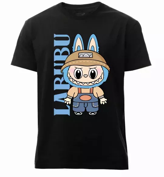 Чоловіча преміум футболка Labubu blue Чорний фото