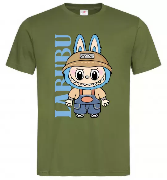 Чоловіча футболка Labubu blue Оливковий фото