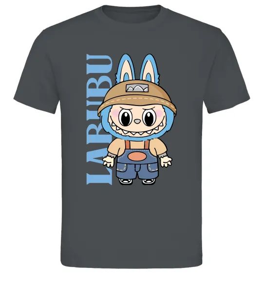 Чоловіча футболка Labubu blue Графіт фото