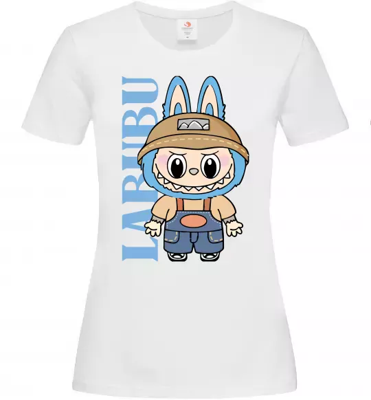 Жіноча футболка Labubu blue Білий фото