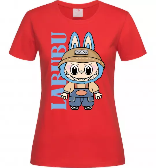 Жіноча футболка Labubu blue Червоний фото