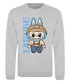 Свитшот Labubu blue Серый меланж Свитшот Labubu blue Серый меланж фото