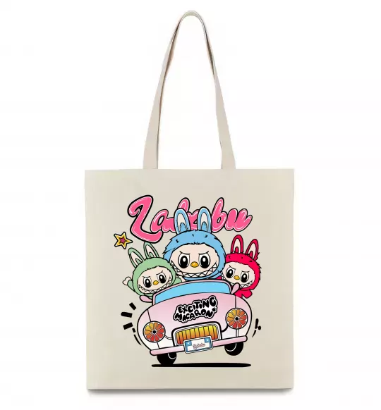 Еко-сумка Labubu exciting macaron Бежевий фото