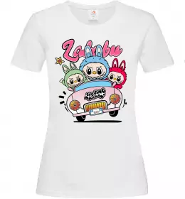 Женская футболка Labubu exciting macaron Белый фото