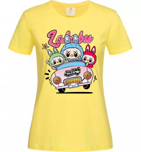 Жіноча футболка Labubu exciting macaron Лимонний фото