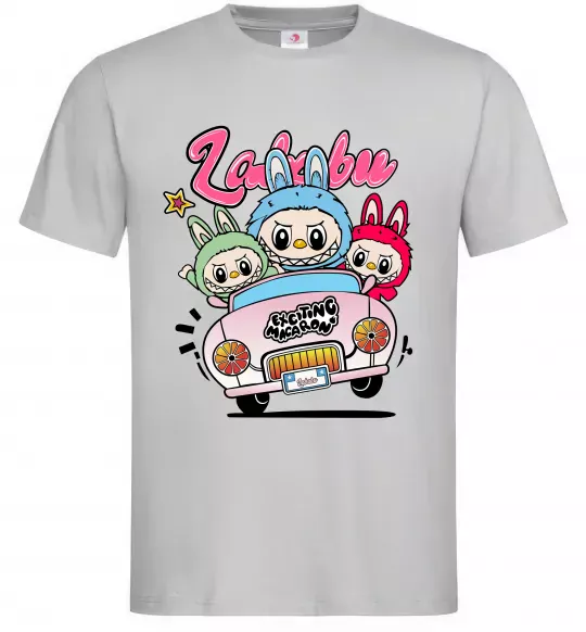 Чоловіча футболка Labubu exciting macaron Сірий фото