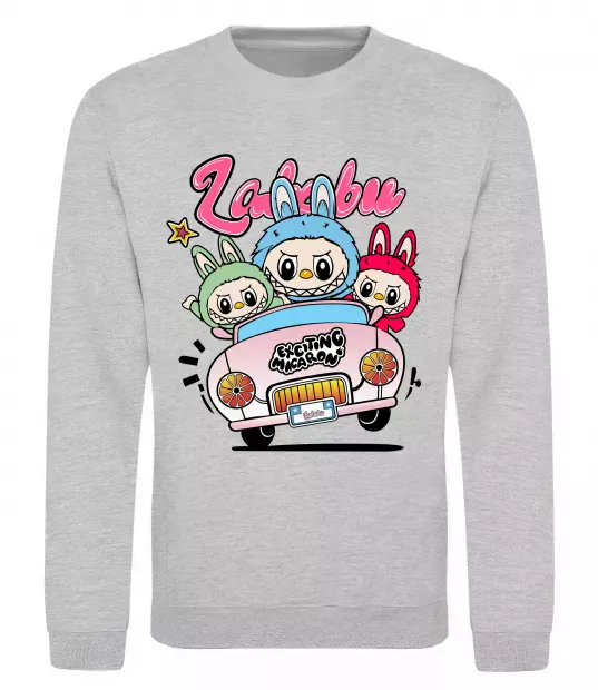 Свитшот Labubu exciting macaron Серый меланж фото