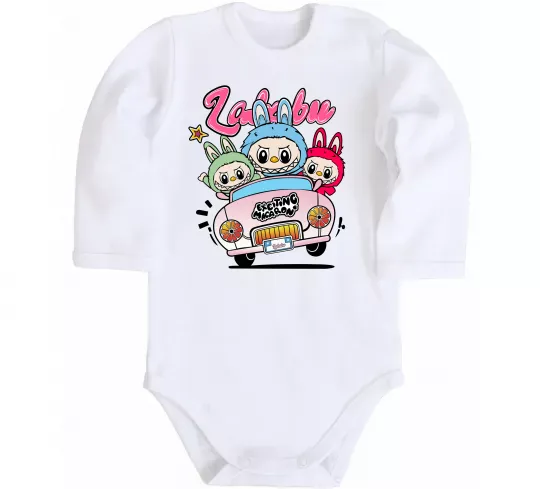 Детский боди Labubu exciting macaron Белый фото