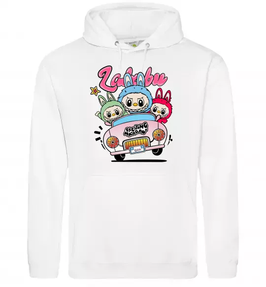 Мужская толстовка (худи) Labubu exciting macaron Белый фото