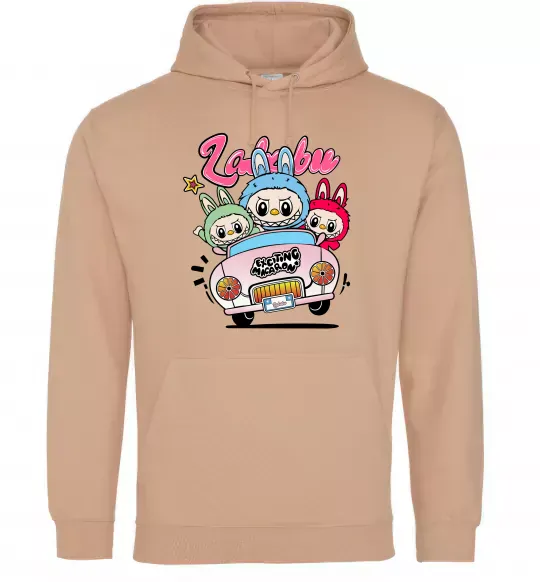 Женская толстовка (худи) Labubu exciting macaron Песочный фото