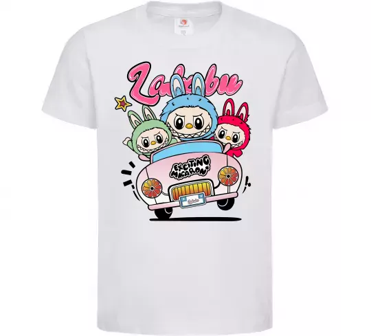 Дитяча футболка Labubu exciting macaron Білий фото