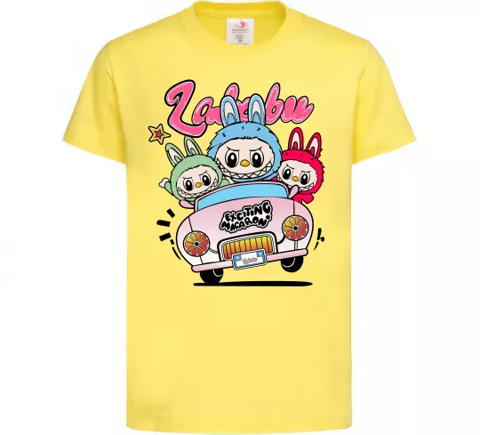 Дитяча футболка Labubu exciting macaron Лимонний фото