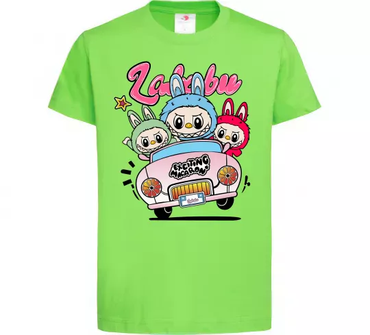 Дитяча футболка Labubu exciting macaron Лаймовий фото