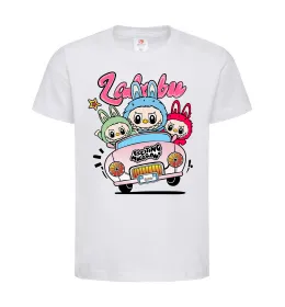 Детская футболка Labubu exciting macaron Белый фото