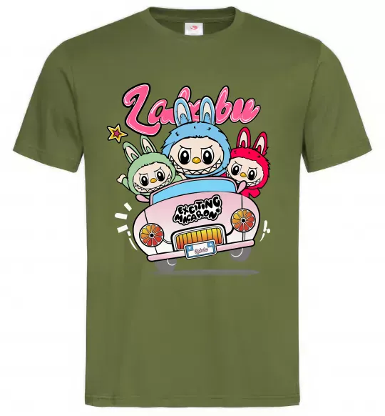Чоловіча футболка Labubu exciting macaron Оливковий фото