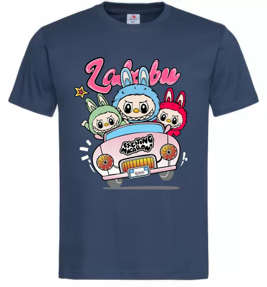Чоловіча футболка Labubu exciting macaron Темно-синій фото