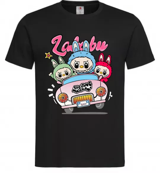Чоловіча футболка Labubu exciting macaron Чорний фото