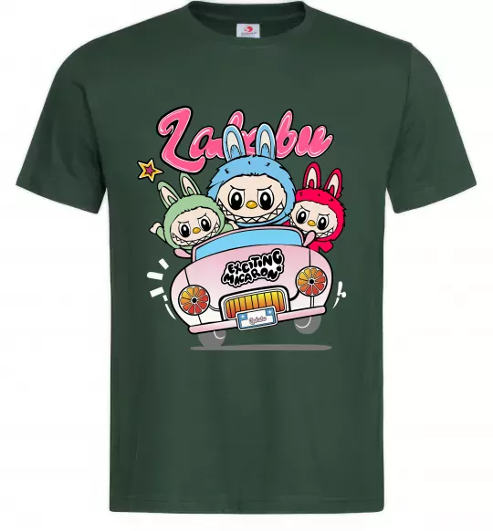Чоловіча футболка Labubu exciting macaron Темно-зелений фото