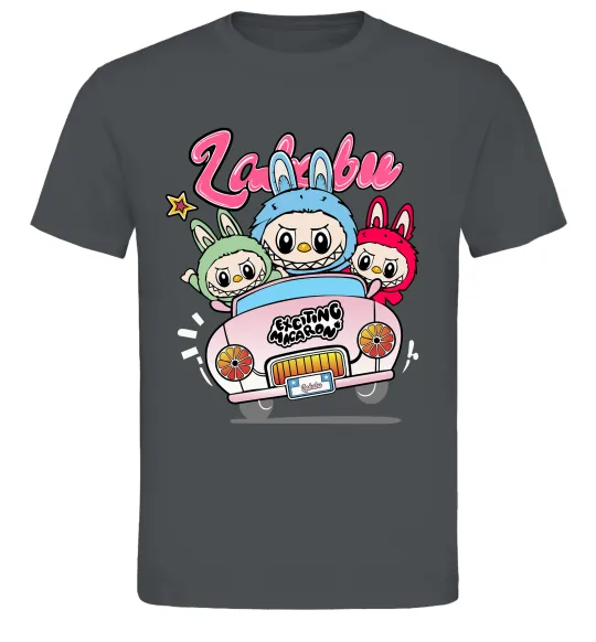 Чоловіча футболка Labubu exciting macaron Графіт фото