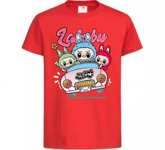 Дитяча футболка Labubu exciting macaron Червоний фото