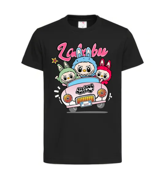 Дитяча футболка Labubu exciting macaron Чорний фото