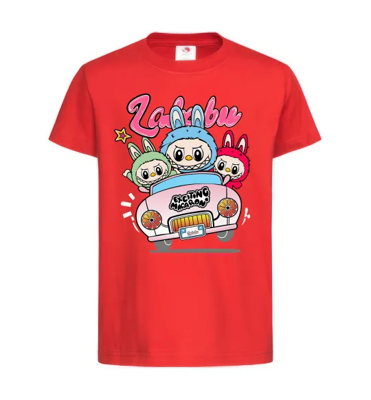 Дитяча футболка Labubu exciting macaron Червоний фото