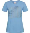 Женская футболка Labubu золотий напис Голубой фото