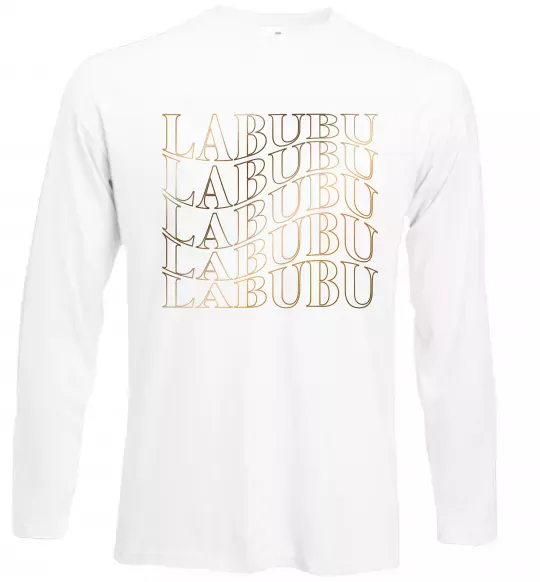 Лонгслив Labubu золотий напис Белый фото