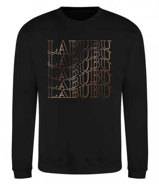 Світшот Labubu золотий напис Чорний фото