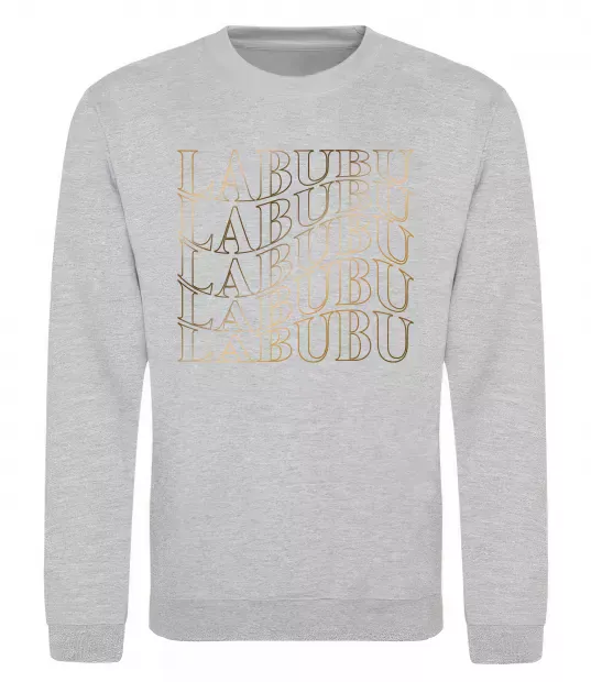 Світшот Labubu золотий напис Сірий меланж фото