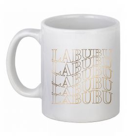 Чашка керамічна Labubu золотий напис