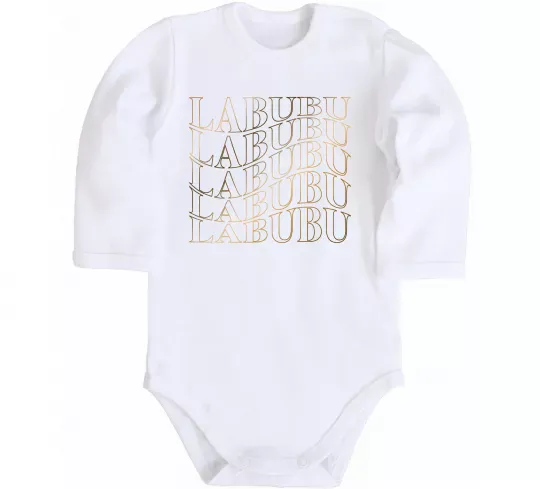 Детский боди Labubu золотий напис Белый фото
