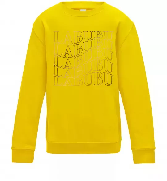 Детский Свитшот Labubu золотий напис Солнечно желтый фото