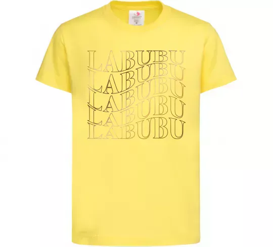Детская футболка Labubu золотий напис Лимонный фото