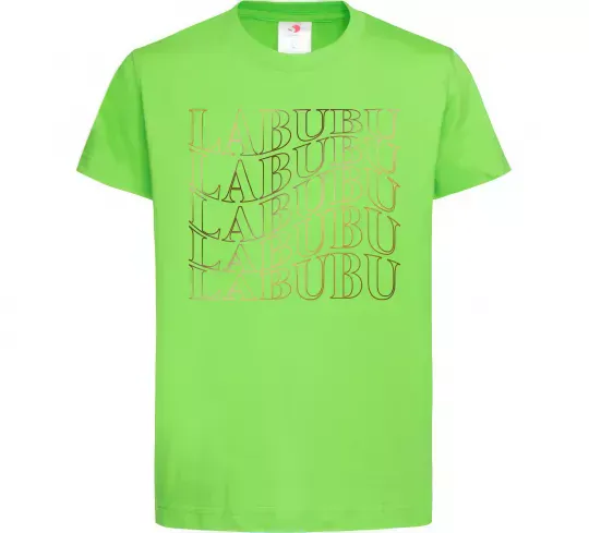 Детская футболка Labubu золотий напис Лаймовый фото