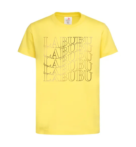 Дитяча футболка Labubu золотий напис Лимонний фото