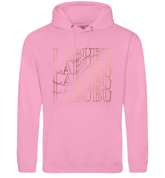 Чоловіча толстовка (худі) Labubu золотий напис Рожевий фото