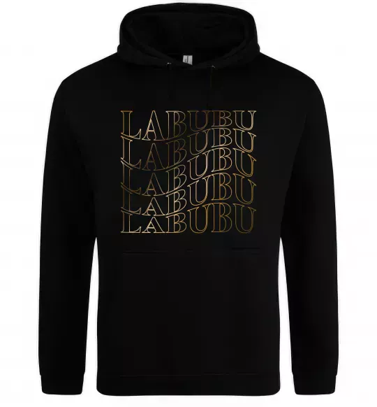 Чоловіча толстовка (худі) Labubu золотий напис Чорний фото