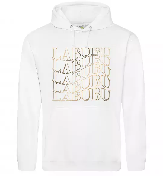 Чоловіча толстовка (худі) Labubu золотий напис Білий фото