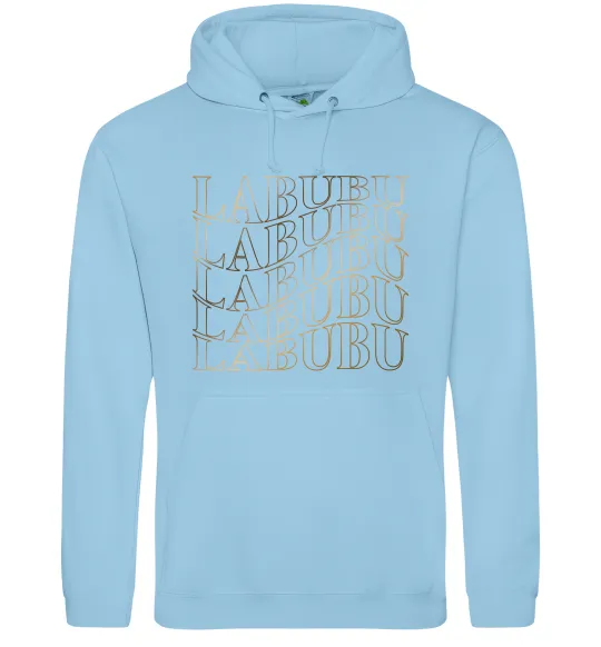 Чоловіча толстовка (худі) Labubu золотий напис Блакитний фото