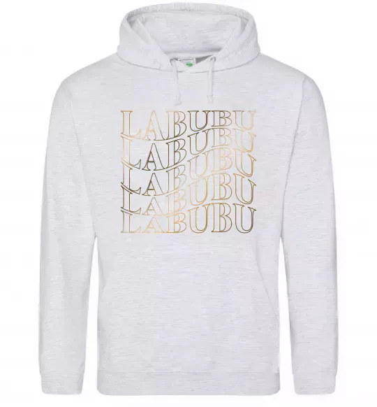 Женская толстовка (худи) Labubu золотий напис Серый меланж фото