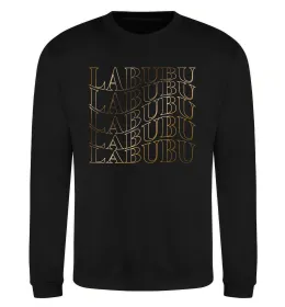 Свитшот Labubu золотий напис Черный фото