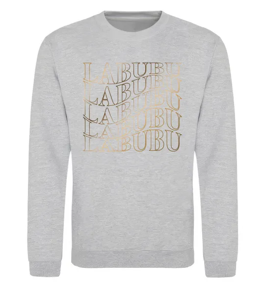 Світшот Labubu золотий напис Сірий меланж фото