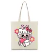 Еко-сумка Labubu Hello Kitty Бежевий фото