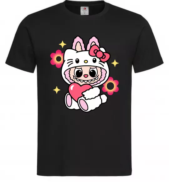 Чоловіча футболка Labubu Hello Kitty Чорний фото