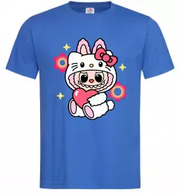 Мужская футболка Labubu Hello Kitty Ярко-синий фото
