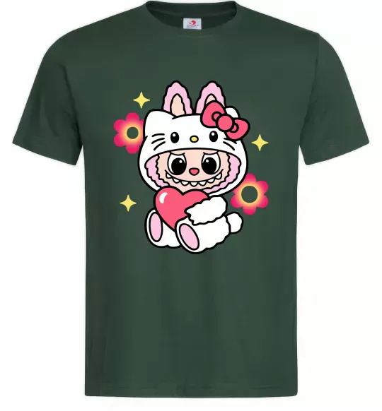 Чоловіча футболка Labubu Hello Kitty Темно-зелений фото
